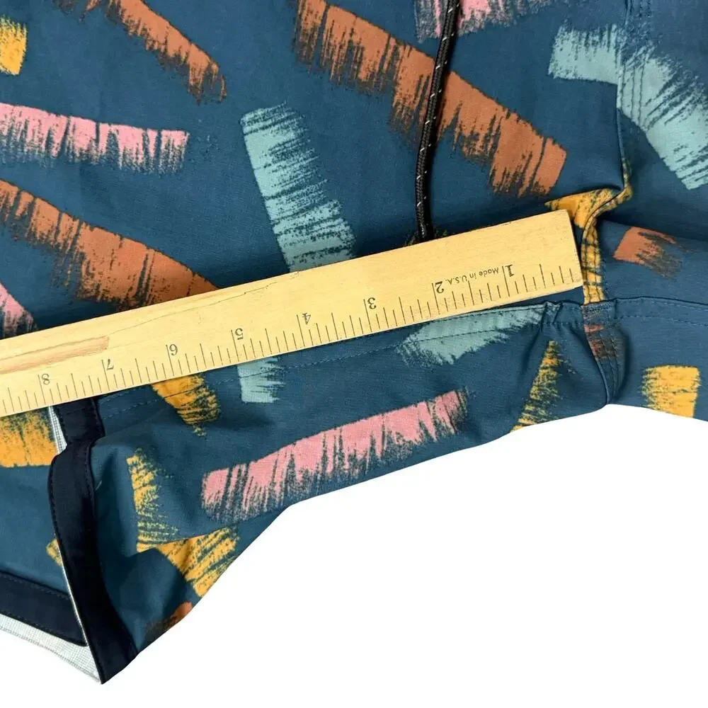 Outerknown Blue Pink Yellow Orange Brush Strokes Men's Swim Shorts Trunks sz 34